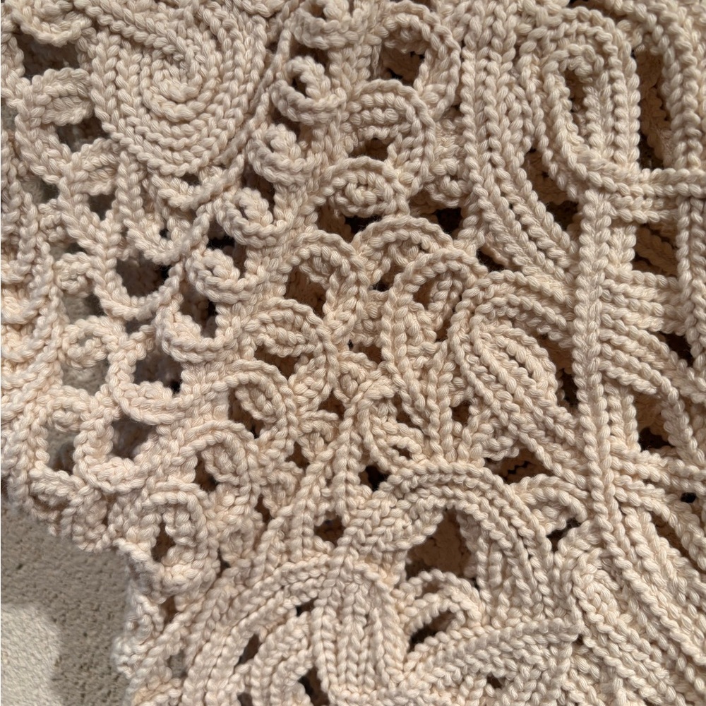 Boho Cream Crochet Sweater - Picture 2 of 3